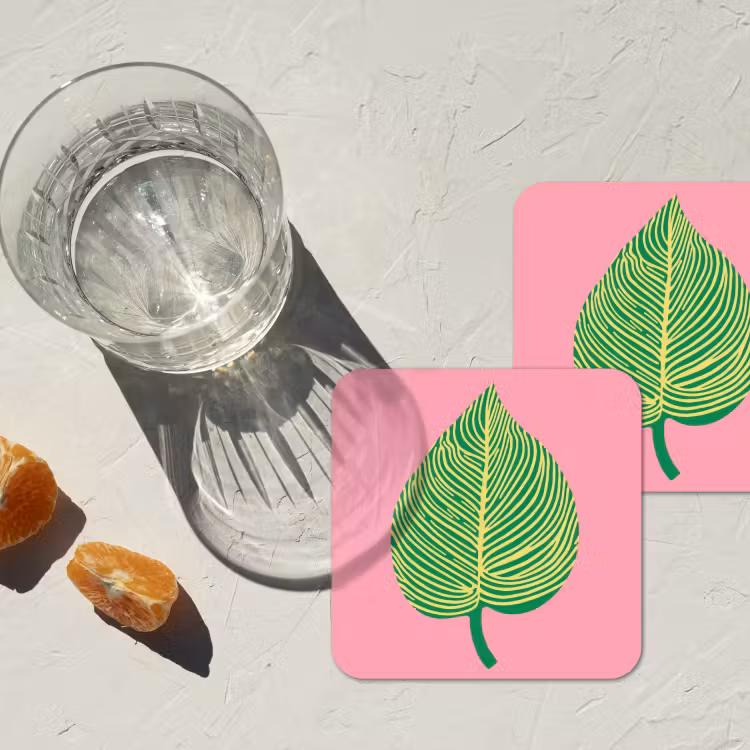 Onderzetter - Illustratie - Blad - Minimalistisch - Groen — 3