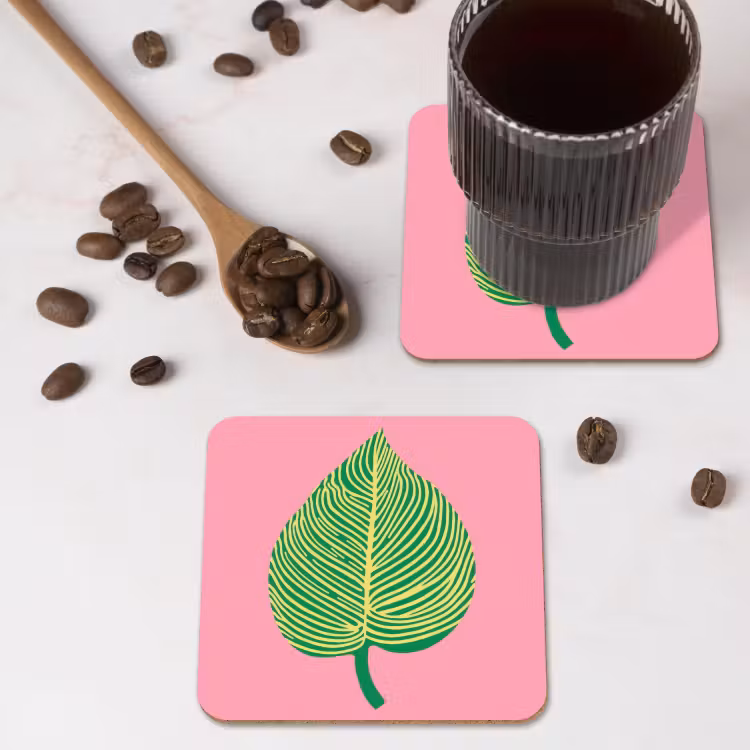 Onderzetter - Illustratie - Blad - Minimalistisch - Groen — 4