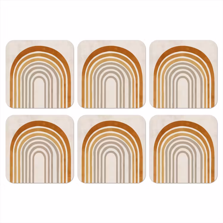 Onderzetter - Minimalistisch - Boog - Lijnen - Beige — 1