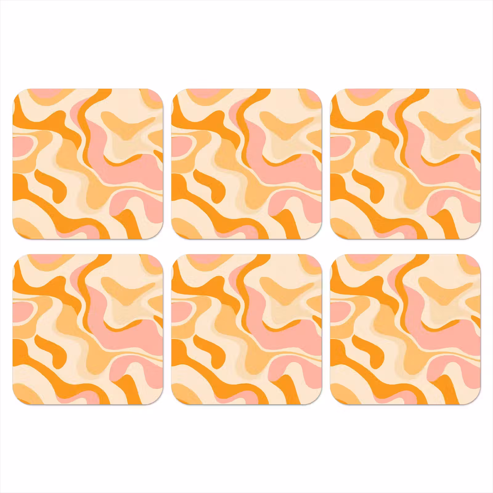 Onderzetter - Abstract - Golvend - Oranje — 1