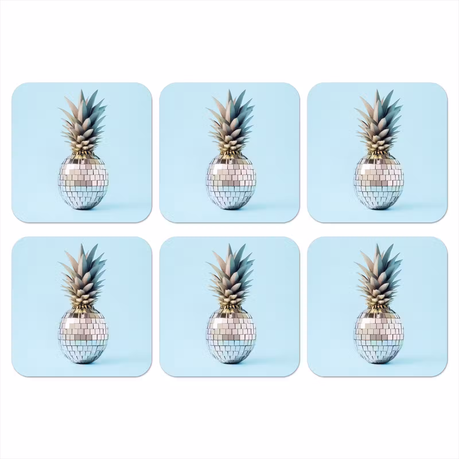 Onderzetter - Blauw - Ananas - Disco - Discobal — 1