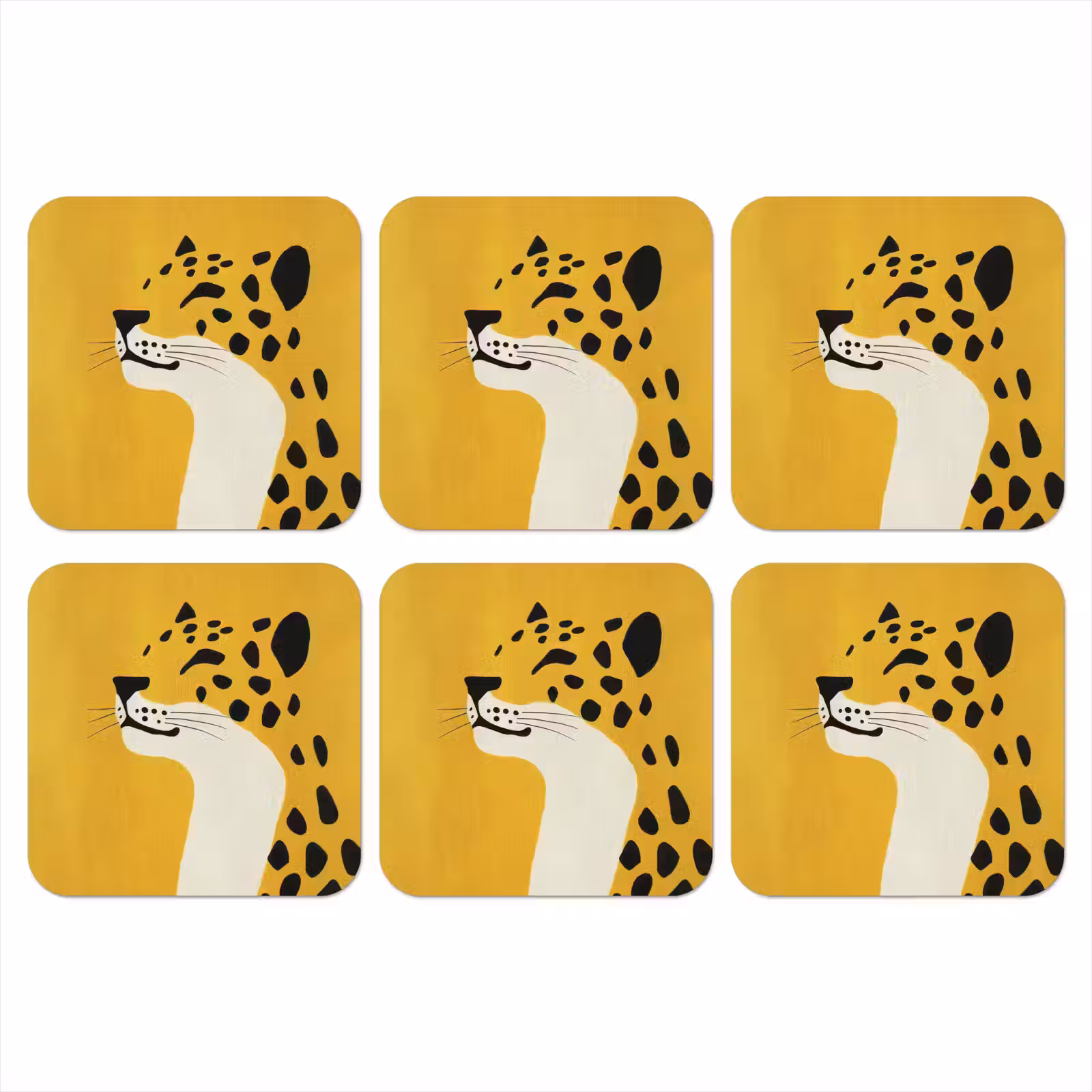 Onderzetter - Cheetah - Illustratie - Geel — 1
