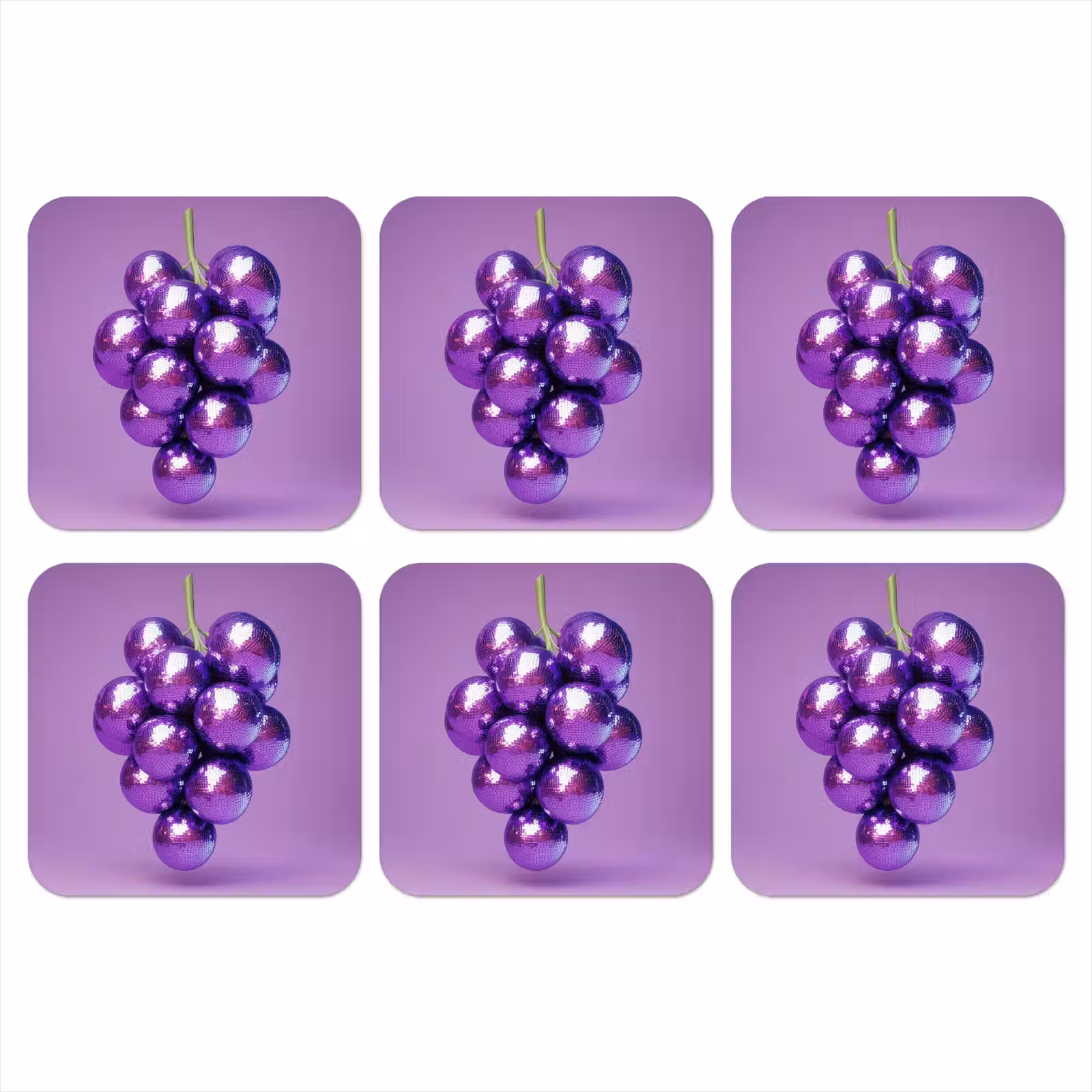 Onderzetter - Druif - Disco - Glitter - Paars — 1