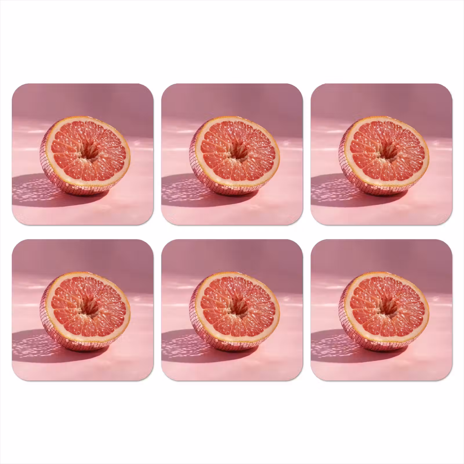 Onderzetter - Grapefruit - Roze - Disco - Shiny — 1
