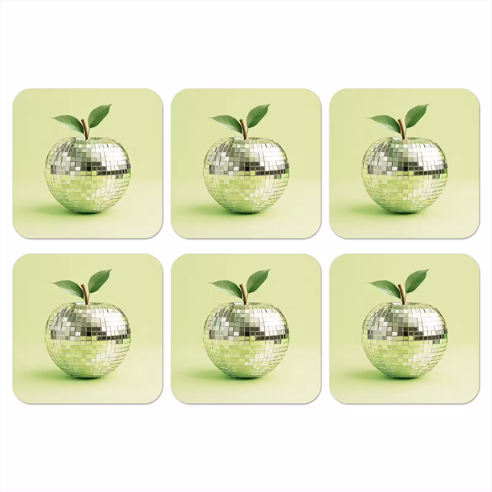 Onderzetter - Groen - Disco - Decoratie - Appel — 1