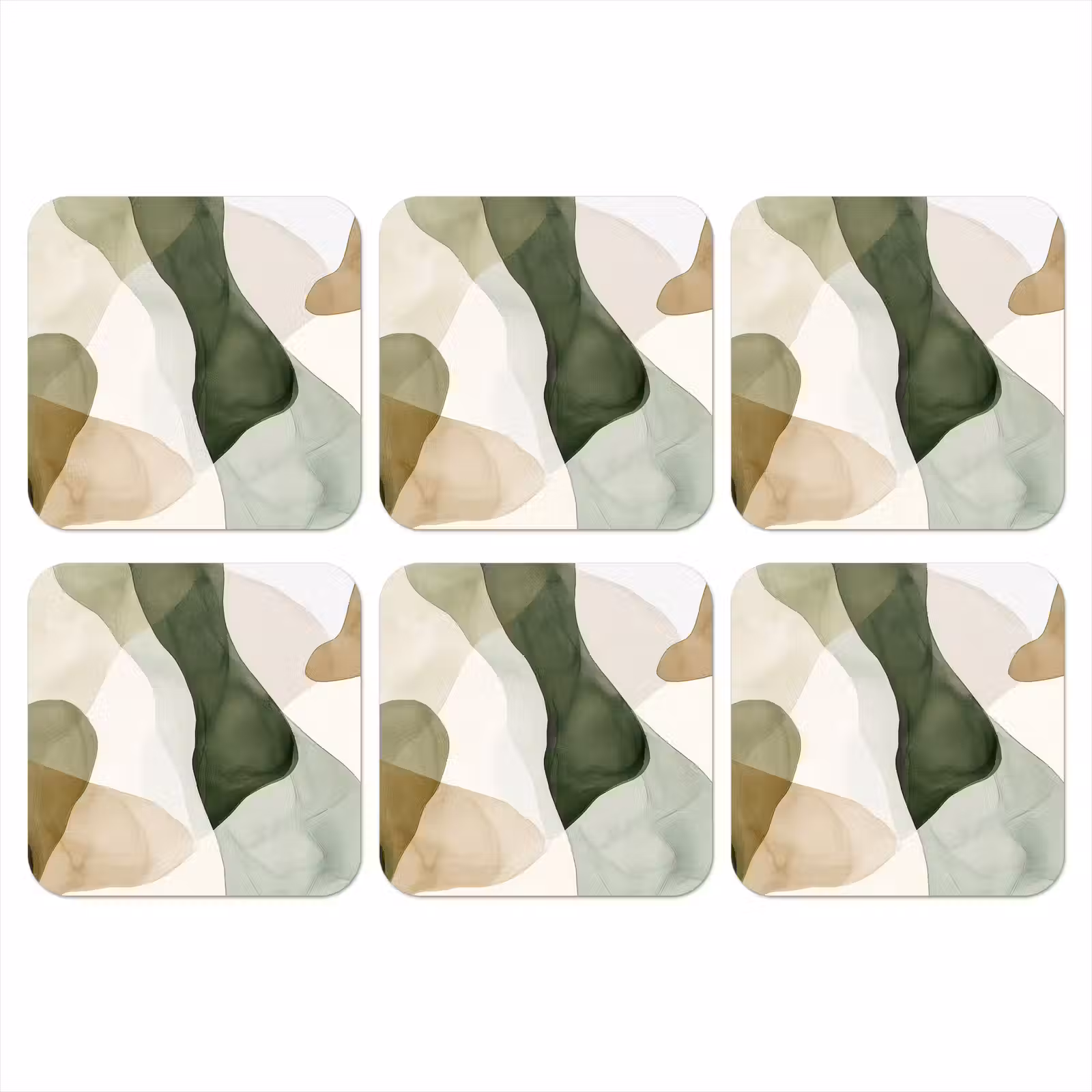 Onderzetter - Japandi - Abstract - Groen — 1