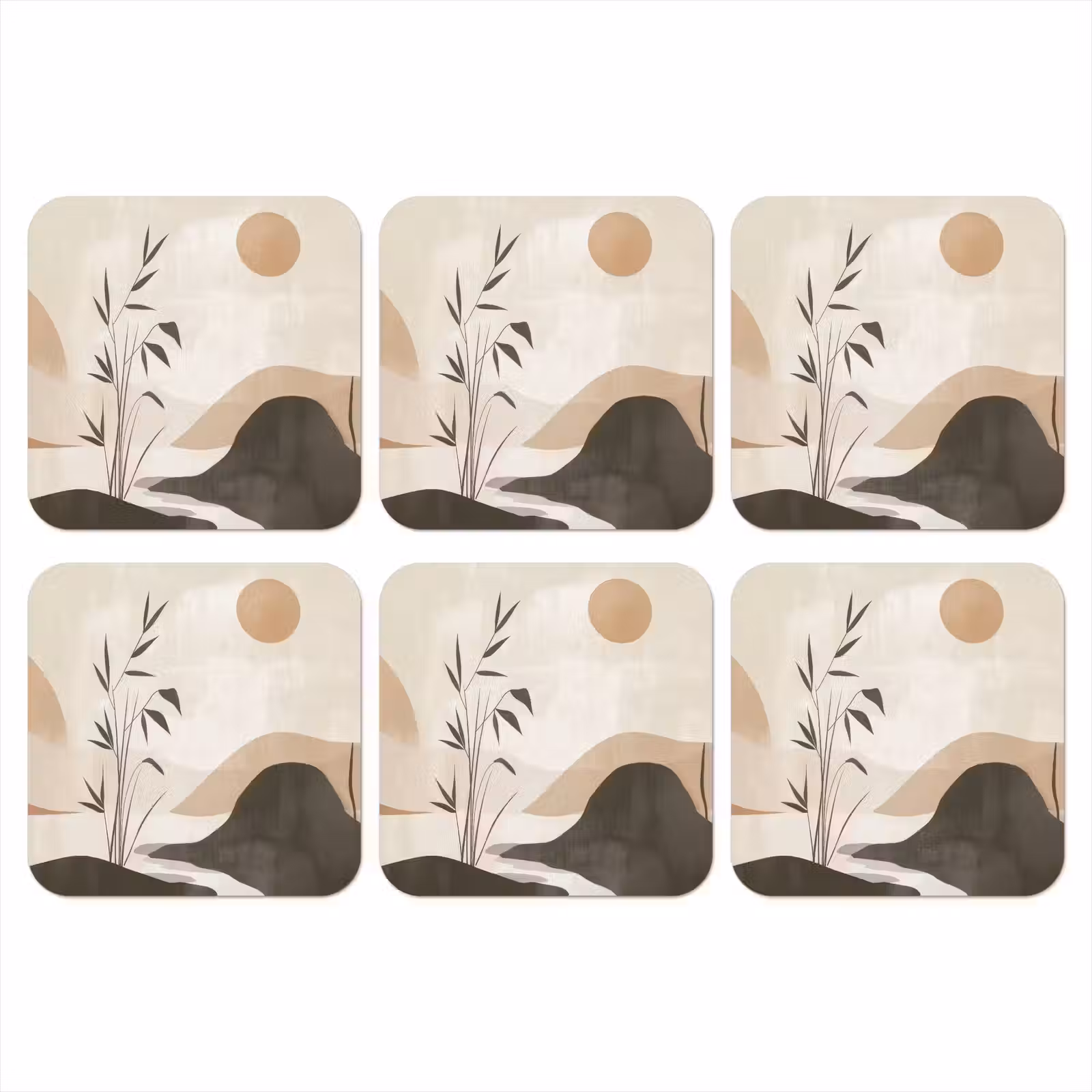 Onderzetter - Japandi - Landschap - Beige — 1