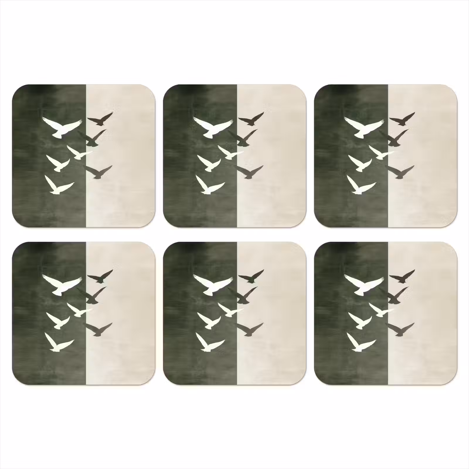 Onderzetter - Japandi - Vogel - Groen — 1
