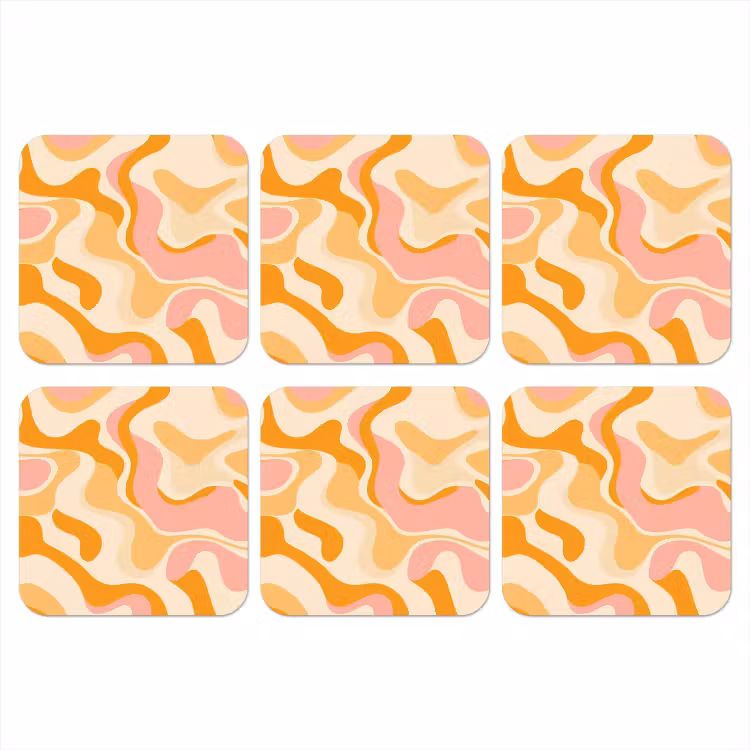 Onderzetter - Abstract - Golvend - Oranje — 1