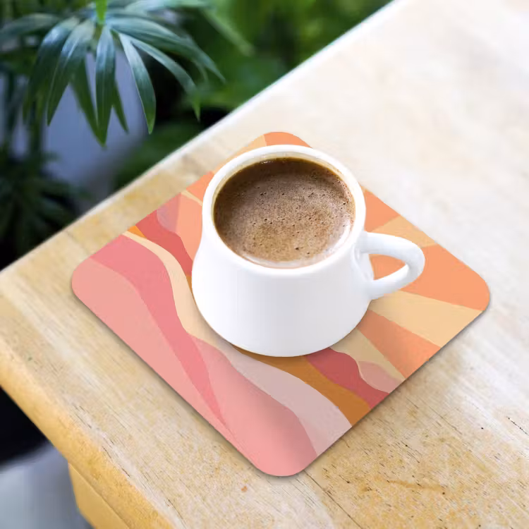 Onderzetter - Bergen - Abstract - Zonnestralen - Roze — 2