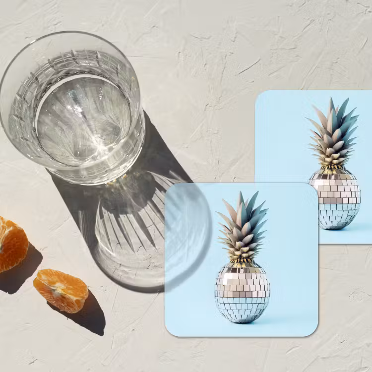 Onderzetter - Blauw - Ananas - Disco - Discobal — 3