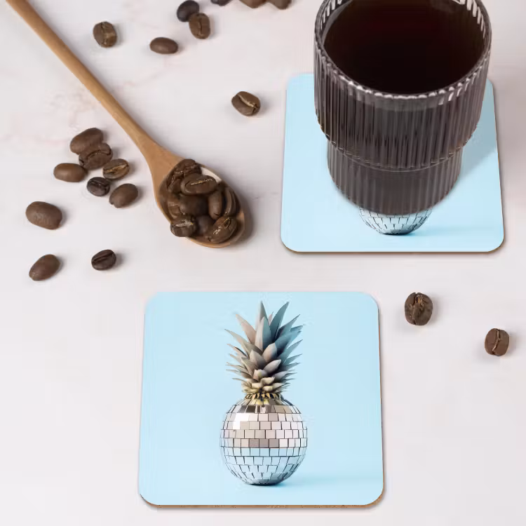 Onderzetter - Blauw - Ananas - Disco - Discobal — 4