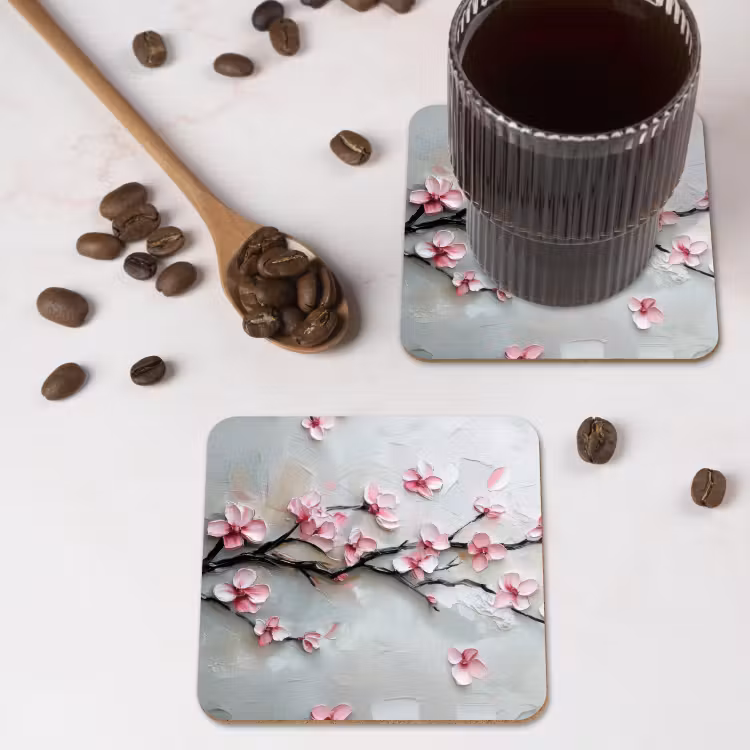 Onderzetter - Bloesem - Kunstzinnig - Roze - Sakura — 4