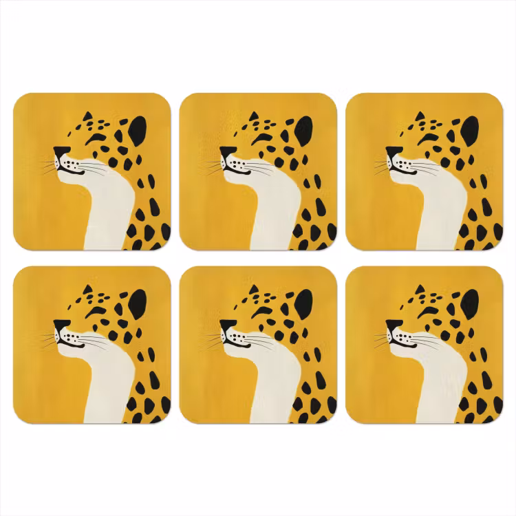 Onderzetter - Cheetah - Illustratie - Geel — 1