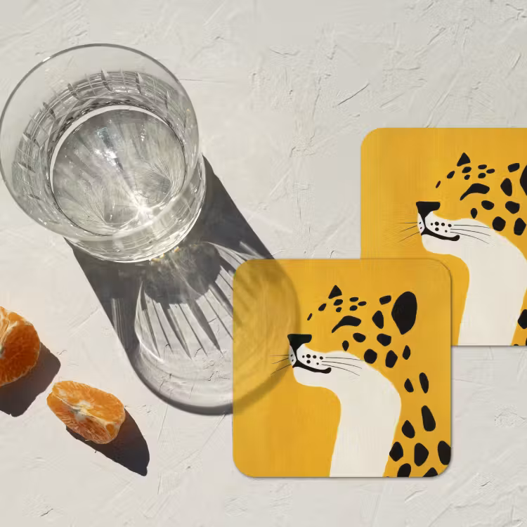 Onderzetter - Cheetah - Illustratie - Geel — 3