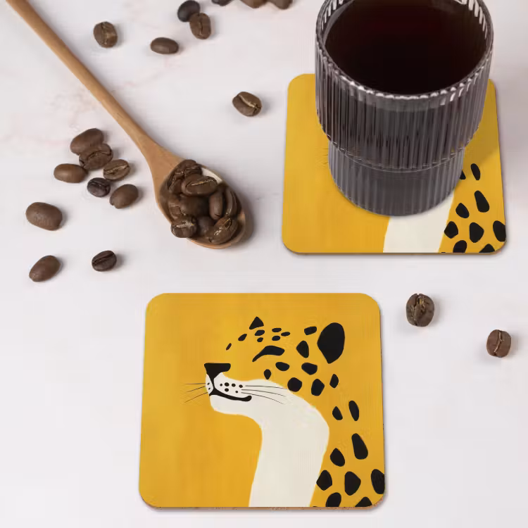 Onderzetter - Cheetah - Illustratie - Geel — 4