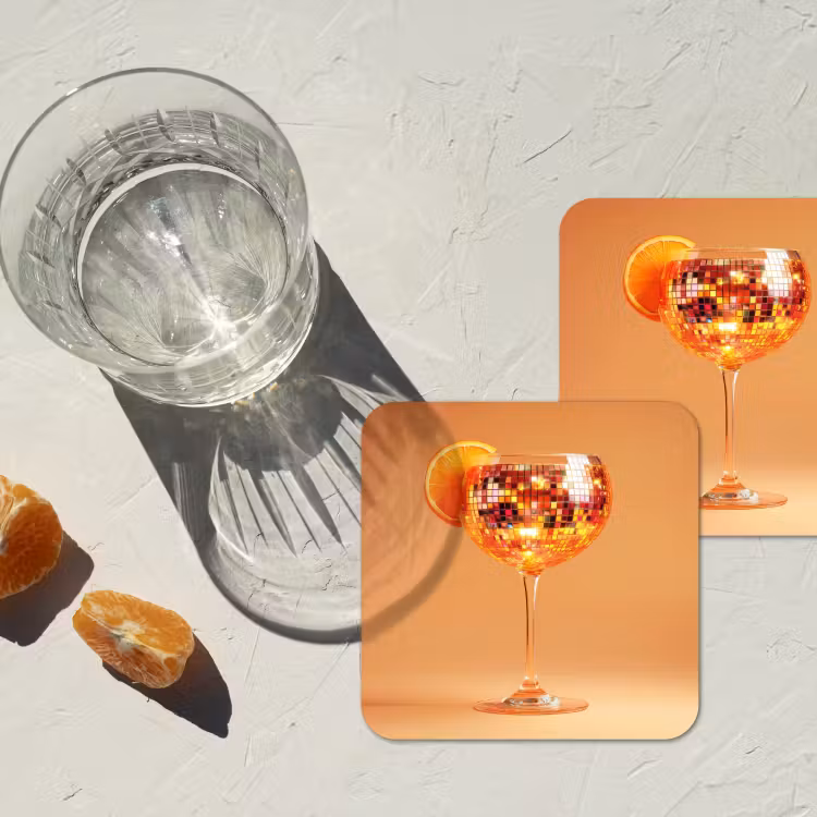Onderzetter - Drank - Oranje - Glitter - Disco — 3