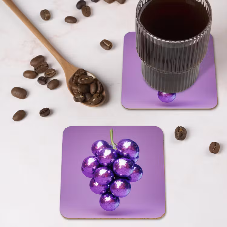 Onderzetter - Druif - Disco - Glitter - Paars — 4