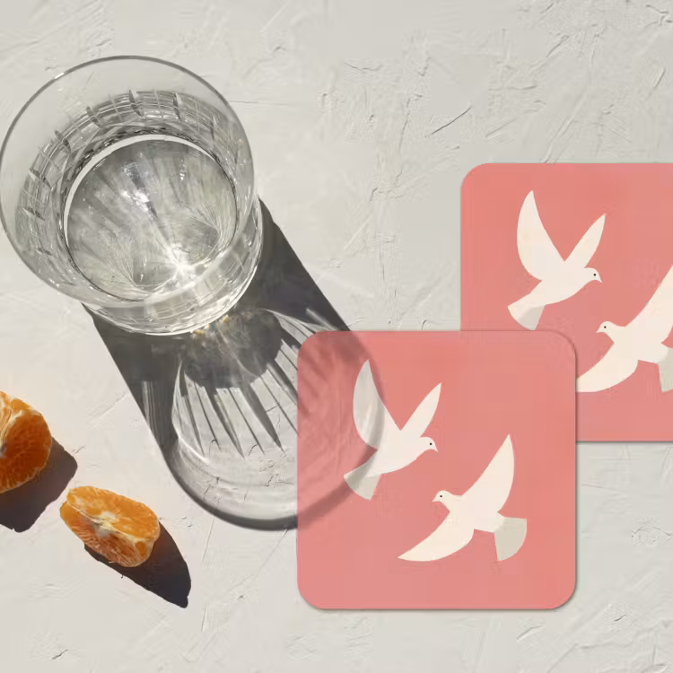 Onderzetter - Duiven - Wit - Sierlijk — 3