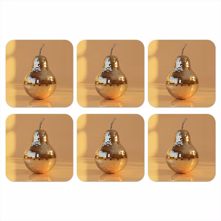 Onderzetter - Goud - Disco - Glitter - Peer — 1