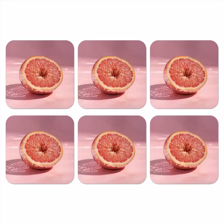 Onderzetter - Grapefruit - Roze - Disco - Shiny — 1