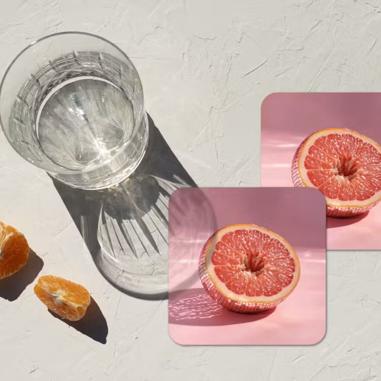 Onderzetter - Grapefruit - Roze - Disco - Shiny — 3