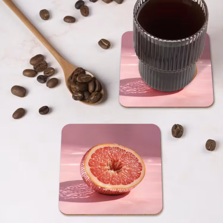 Onderzetter - Grapefruit - Roze - Disco - Shiny — 4