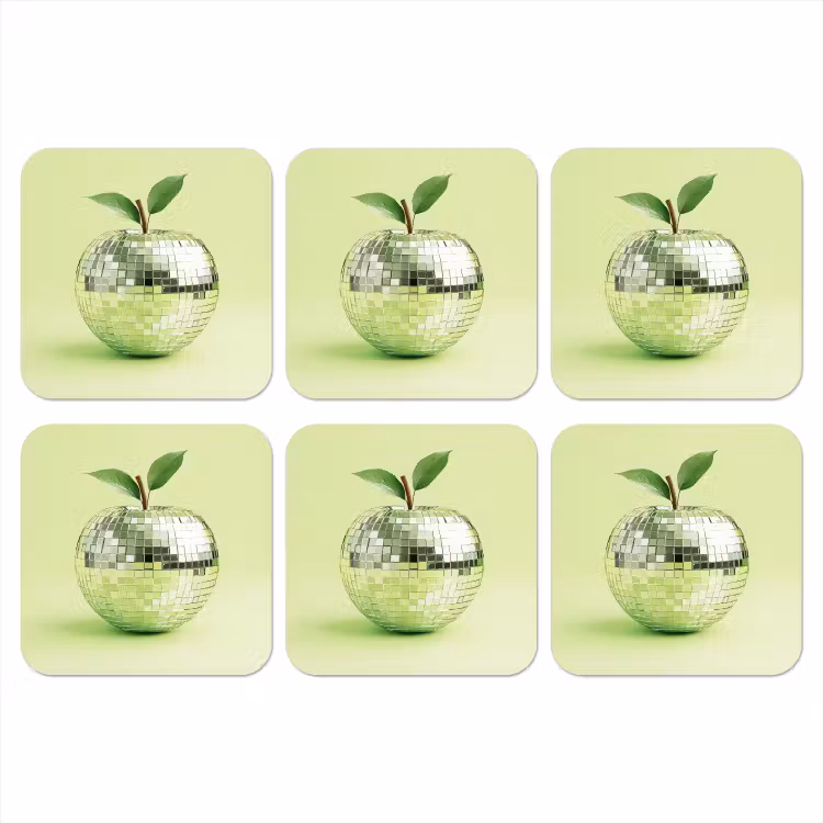 Onderzetter - Groen - Disco - Decoratie - Appel — 1