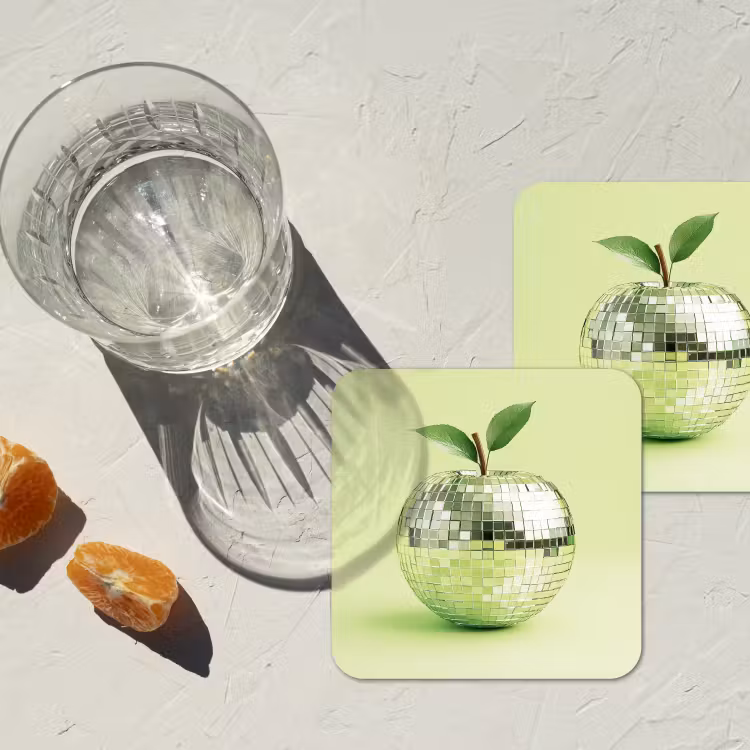Onderzetter - Groen - Disco - Decoratie - Appel — 3