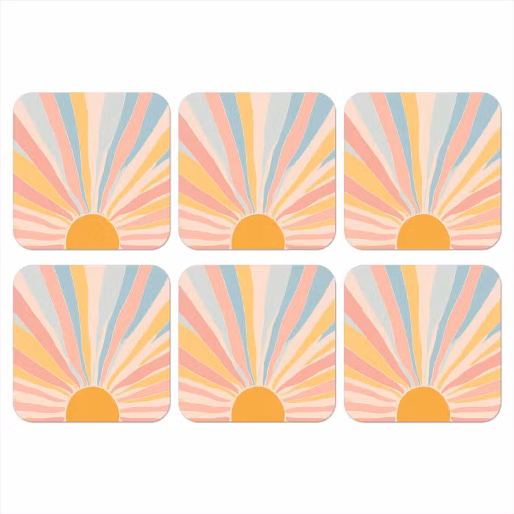 Onderzetter - Illustratie - Zon - Pastelkleuren — 1