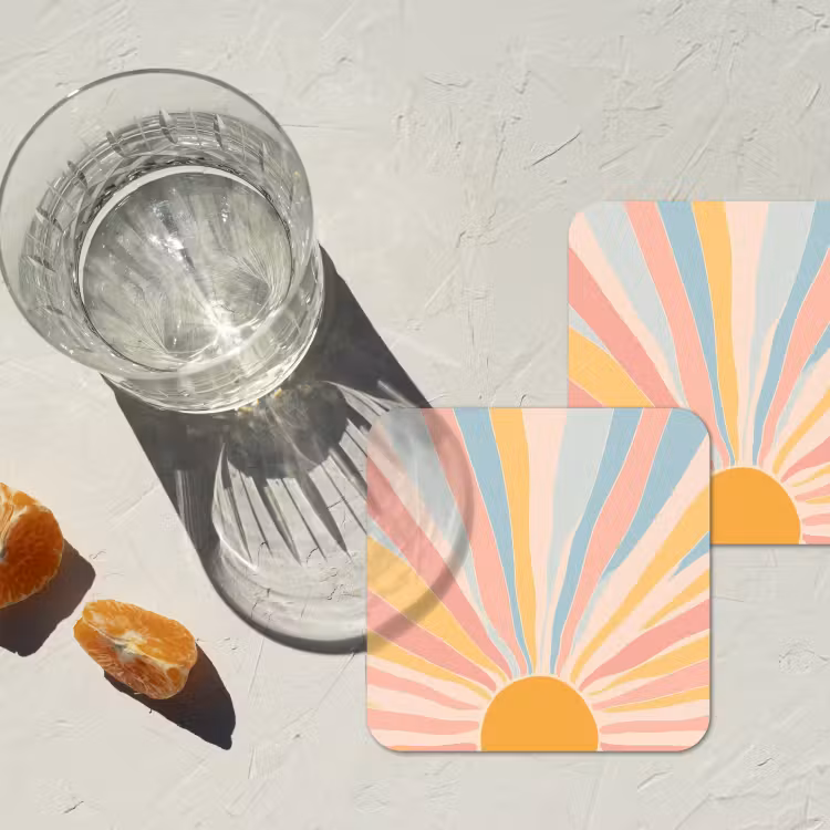 Onderzetter - Illustratie - Zon - Pastelkleuren — 3