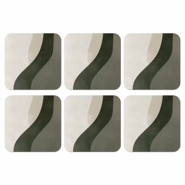 Onderzetter​ - Japandi - Groen - Abstract - Modern — 1