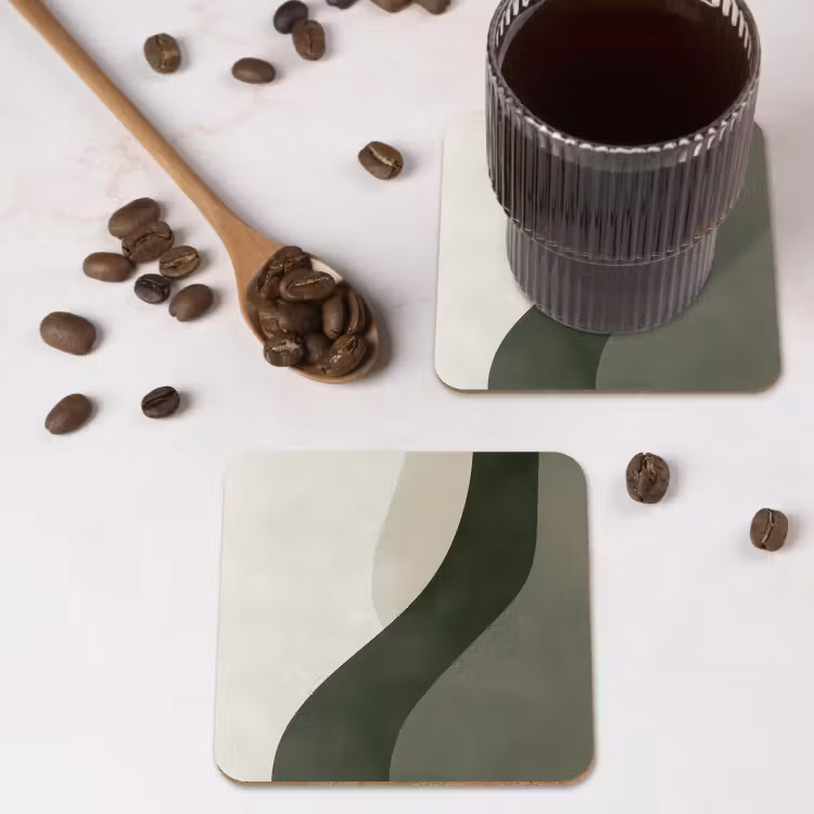 Onderzetter​ - Japandi - Groen - Abstract - Modern — 4
