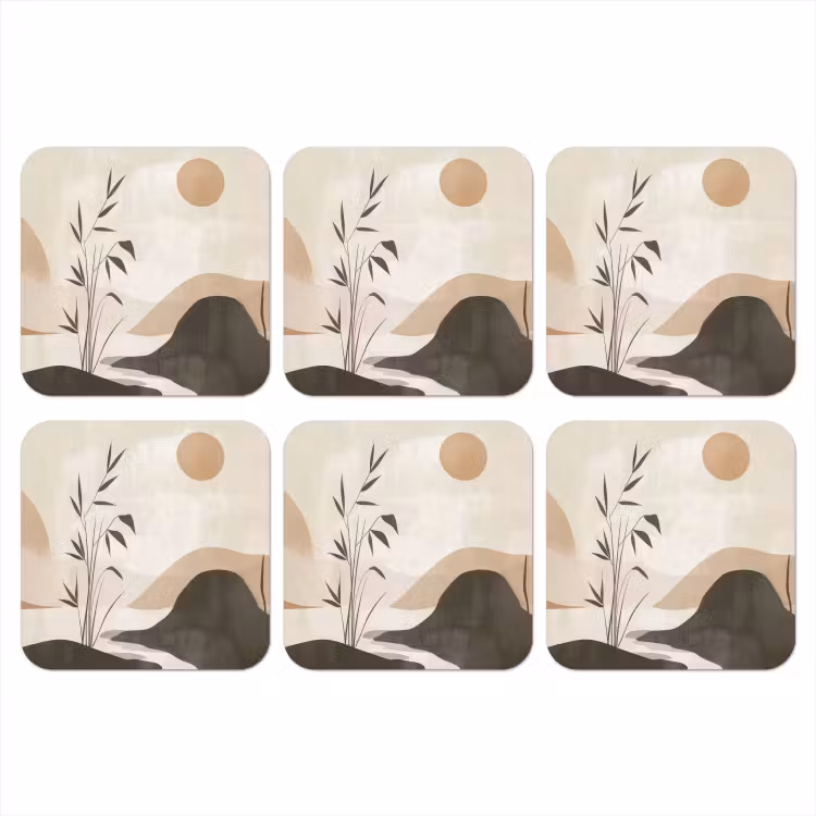Onderzetter - Japandi - Landschap - Beige — 1