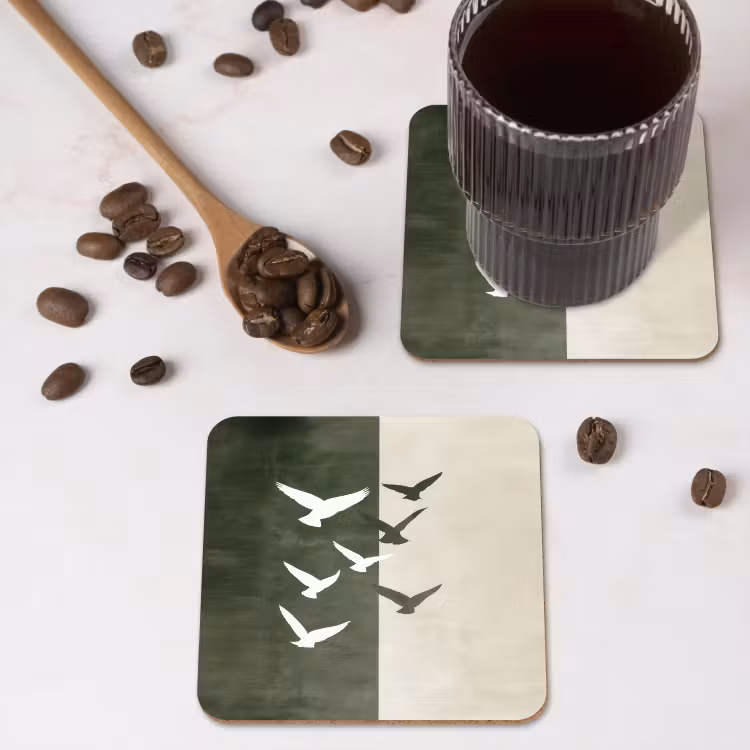 Onderzetter - Japandi - Vogel - Groen — 4