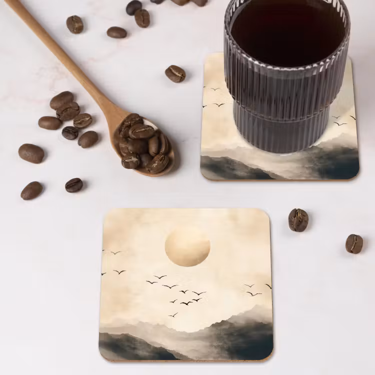 Onderzetter​ - Landschap - Japandi - vogel — 4