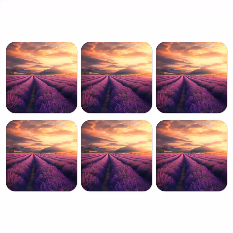 Onderzetter - Lavendelveld - Zonsondergang - Paars — 1