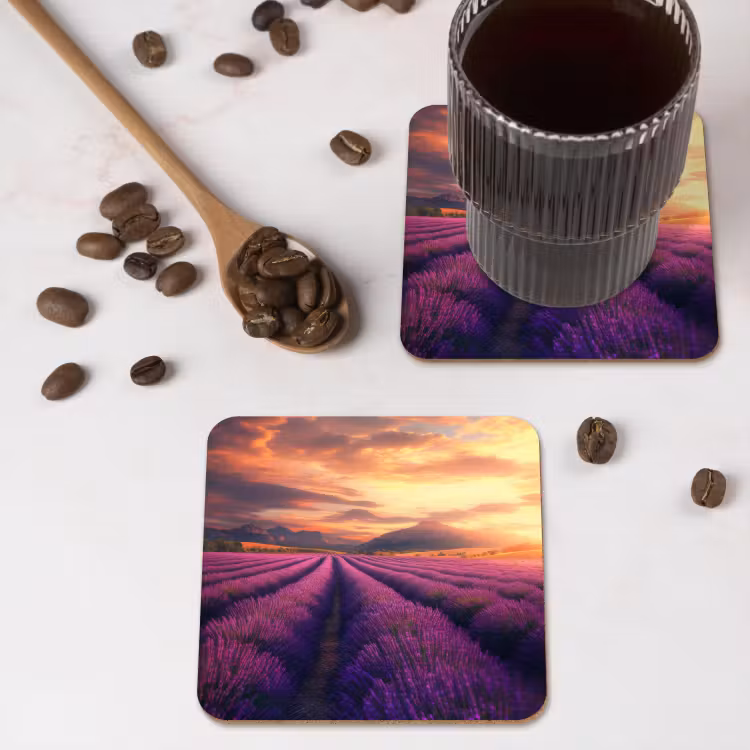 Onderzetter - Lavendelveld - Zonsondergang - Paars — 4