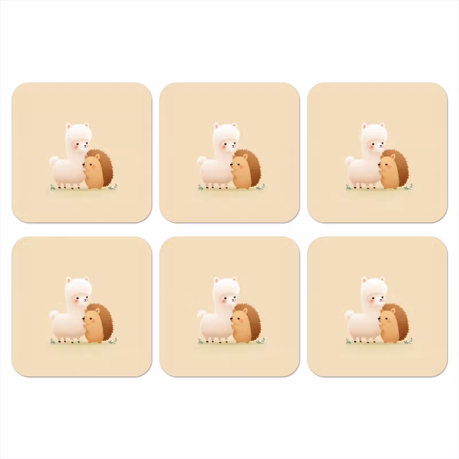 Onderzetter - Alpaca - Egel - Bruin - Knuffelen — 1