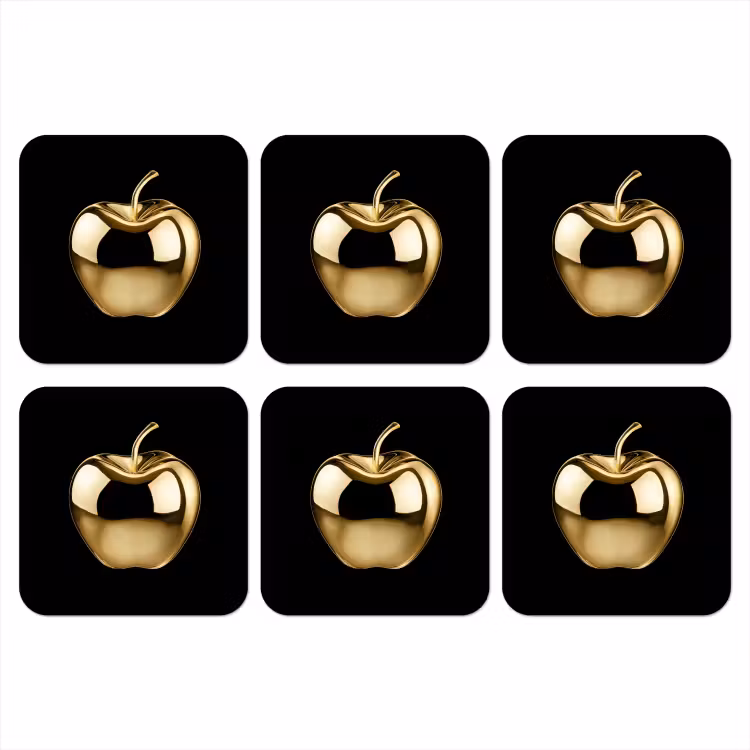 Onderzetter - Appel - Goud - Chrome - Zwart — 1
