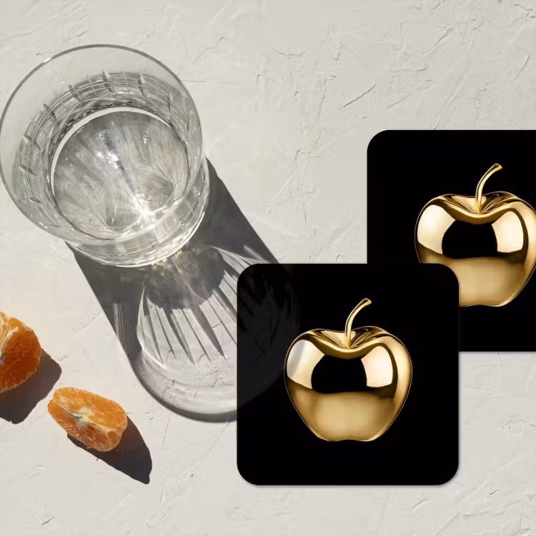Onderzetter - Appel - Goud - Chrome - Zwart — 3