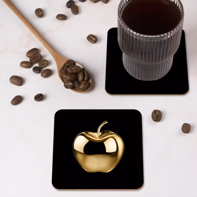 Onderzetter - Appel - Goud - Chrome - Zwart — 4