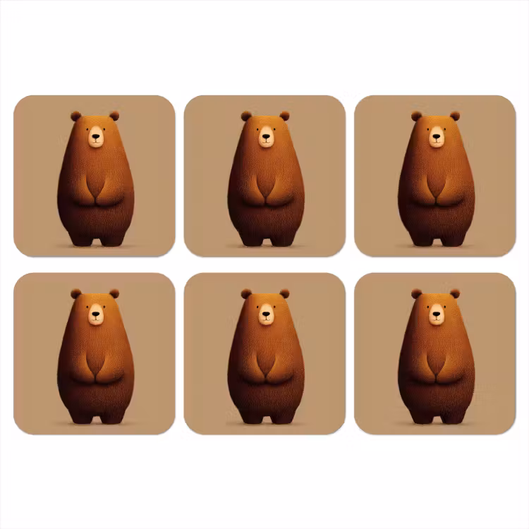 Onderzetter​ - Beer - Minimalistisch - Bruin — 1
