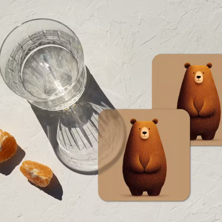 Onderzetter​ - Beer - Minimalistisch - Bruin — 3