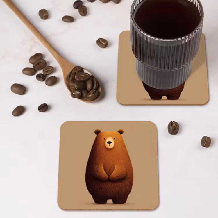 Onderzetter​ - Beer - Minimalistisch - Bruin — 4
