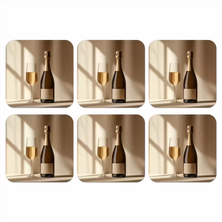 Onderzetter - Champagne - Beige - Schaduw - Bubbels — 1