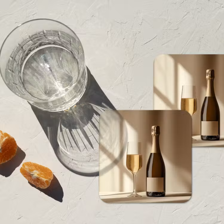 Onderzetter - Champagne - Beige - Schaduw - Bubbels — 3