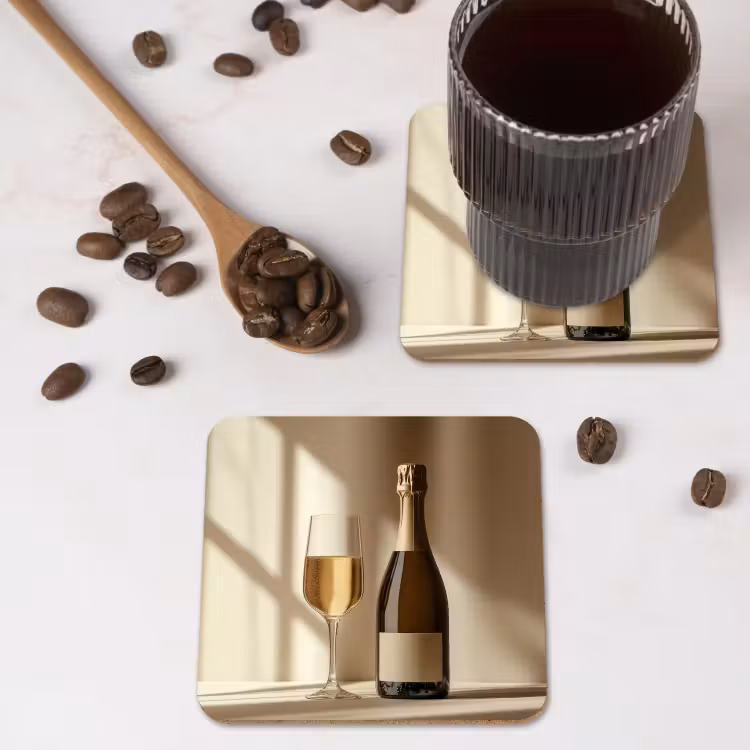Onderzetter - Champagne - Beige - Schaduw - Bubbels — 4