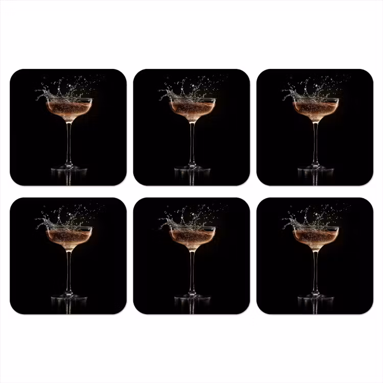 Onderzetter - Cocktail - Zwart - Spetters - Glas — 1