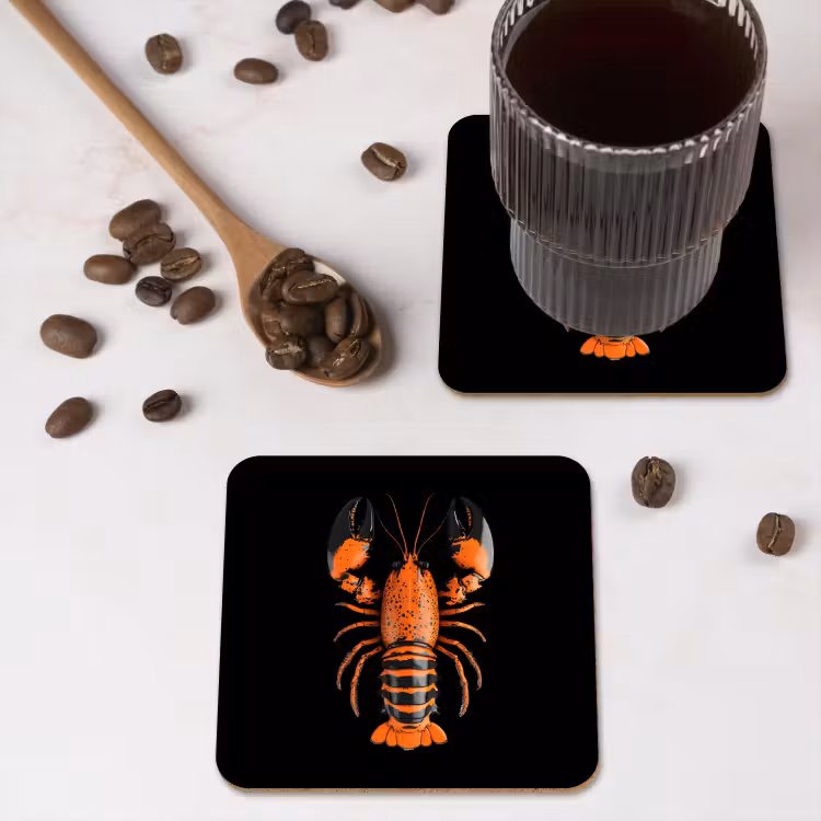Onderzetter - Kreeft - Oranje - Zwart - Modern — 4